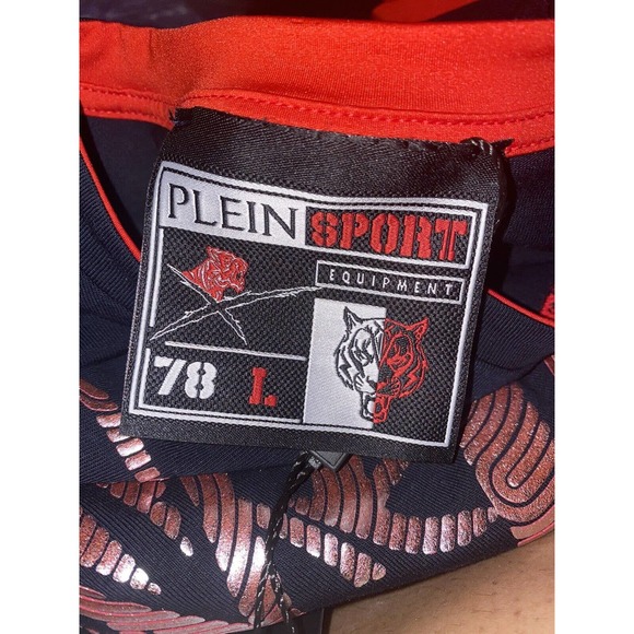 Philipp Plein Mens Sport‎ Tiger Logo Blue Red Fast Logo Tee T-Shirt Size L NWT - Picture 5 of 6
